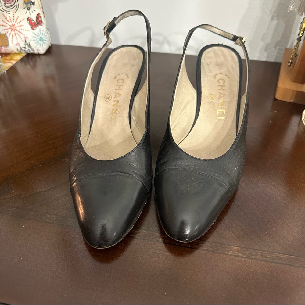 Chanel Black Women's Slingback Shoes